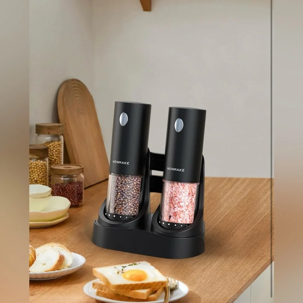 Electric Salt & Pepper Grinder Set – Rechargeable, Adjustable Coarseness - NWT - Picture 1 of 11